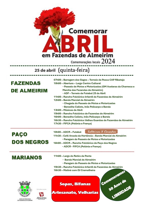 Imagem Comemorar Abril em Fazendas de Almeirim - Comemorações 2024